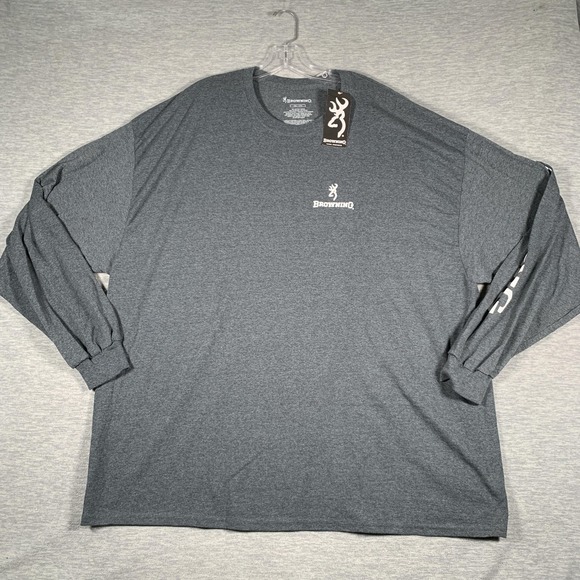 Browning Other - Browning Shirt Mens 3XL Gray Long Sleeve Flag Firearms Graphic Tee Hunting